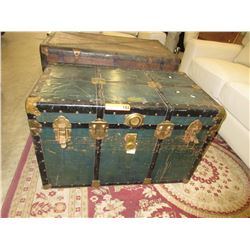 Vintage metal bound trunk
