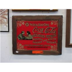 Wood framed Coca-Cola memorabilia