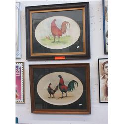 2 x 1976 Limited edition rooster prints