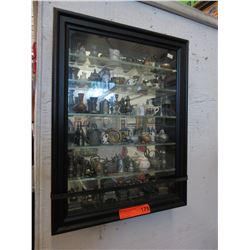 60 Miniatures in wall display case
