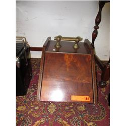 Vintage wood coal shuttle