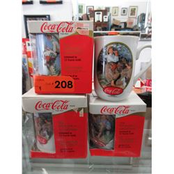 4 x 1988 Coca-Cola coffee mugs