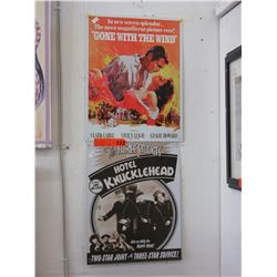 2 Movie themed tin signs