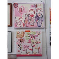 2 Canvas wall art with glitter