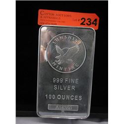 RARE! 100 Troy Ounce .999 Silver Bar