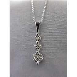 Diamond Drop Necklace set in Sterling Silver