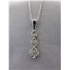 Image 1 : Diamond Drop Necklace set in Sterling Silver