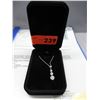 Image 2 : Diamond Drop Necklace set in Sterling Silver