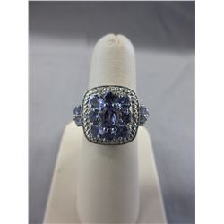 Tanzanite & Diamond Cluster Ring