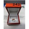 Image 2 : Fancy Orange Sapphire & Diamond Ring