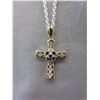 Image 1 : Sapphire & Diamond Cross Pendant