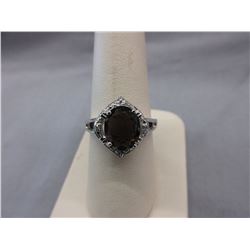 Oval Brown Topaz & Diamond-set Ring