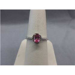 Pink Quartz & Diamond-set Ring