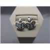 Image 1 : New Diamond-set Earrings - Sterling Silver Setting