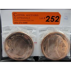 2 Fine Copper Art Rounds