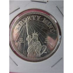 New York City Statue of Liberty Silver Art Round