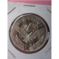 American Eagle with Flag Silver Art Round
