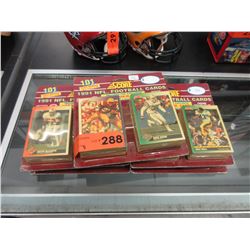 5 Sealed packages of 1991 NFL football cards