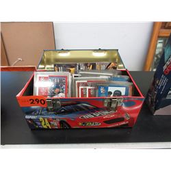 Jeff Gordon tin lunch box & trading cards