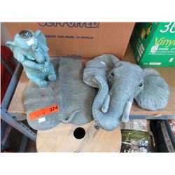 Elephant water sprinkler & two plaques