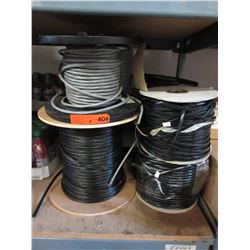 8 Partial spools of telecommunication wire