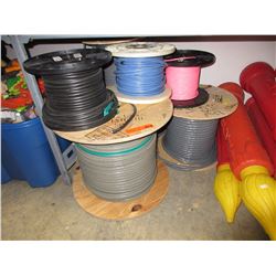 6 Partial spools of telecommunication wire & cable