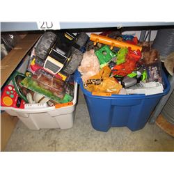 2 Totes of used toys & other assorted goods