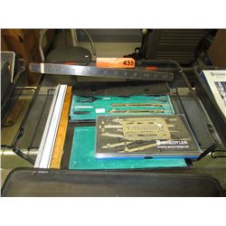 Vintage draftsman tools & wood rulers