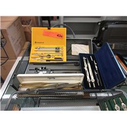 Vintage draftsman tools & wood rulers