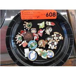 21 Assorted bowling award pins