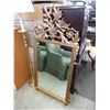 Image 1 : Ornate wood framed wall mirror - used.