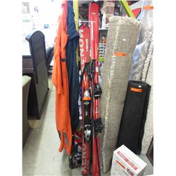 Skis, ski boots and poles - used