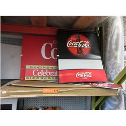 5 Coca-Cola signs - mint condition