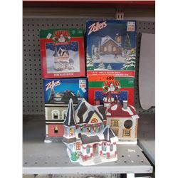 4 Porcelain Snow Village figurines