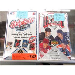2 Upper Deck Hockey & Baseball card boxes