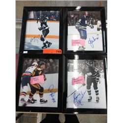 4 Autographed hockey photos