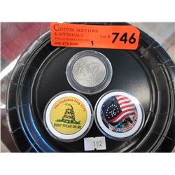 3 x 1970's USA colourized Eisenhower dollar coins