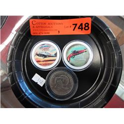 3 x 1970's USA colourized Eisenhower dollar coins