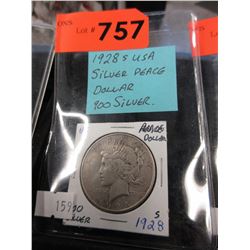 1928s USA Silver Peace dollar