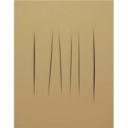 LUCIO FONTANA (1899-1968) CONCETTO SPAZIALE, ATTESE signed, titled and inscribed "Lucio Fontana /...