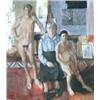 Image 1 : LARRY RIVERS (1923-2002) THE FAMILY signed and titled "'The Family' Rivers" on the reverse oil on...