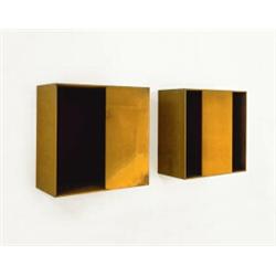 Property of Enron DONALD JUDD (1928-1994) UNTITLED Cor-ten steel and Plexiglas in two parts ...