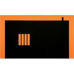 PETER HALLEY (b. 1953) RECTANGULAR PRISON WITH SMOKESTACK acrylic, Day-Glo acrylic, metal acrylic...