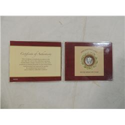 RARE SILVER MERCURY DIME COA