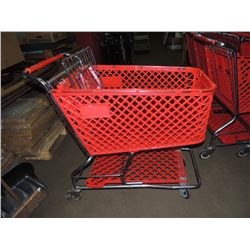 RED PLASTIC SHOPPING CART