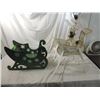 Image 1 : DECORATIVE WOODEN SLEIGH & REINDEER DISPLAY