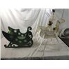 Image 2 : DECORATIVE WOODEN SLEIGH & REINDEER DISPLAY