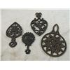 Image 1 : LOT 4 ANTIQUE CAST IRON TRIVETS