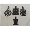 Image 2 : LOT 4 ANTIQUE CAST IRON TRIVETS