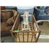 Image 2 : VINTAGE WOODEN BABY CRADDLE CRIB & ROCKING HORSE